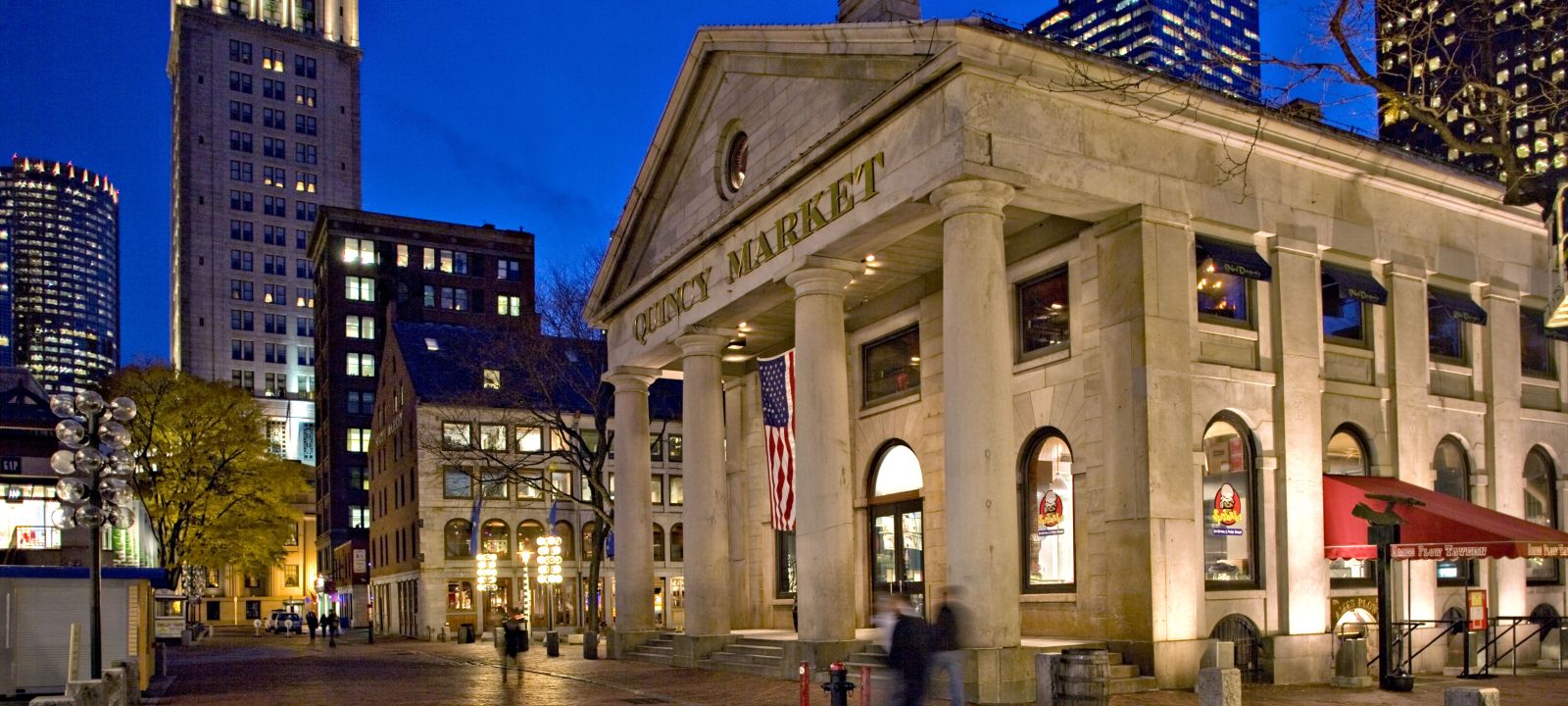 Quincy Market at night