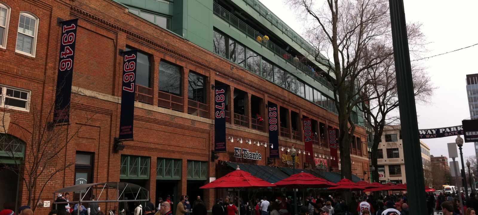 Outside Fenway Park, near The Colonnade Hotel